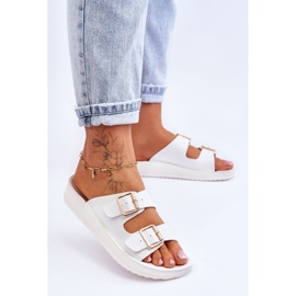 Pantuflas Mujer Plataforma Rayas Blanco Clever 6
