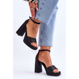 Sandalias de raso en tacones masivos Black Eternity negro 4