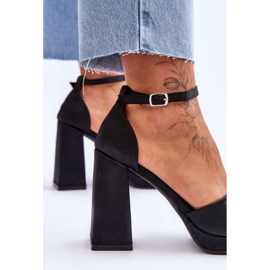 Sandalias de raso en tacones masivos Black Eternity negro 5