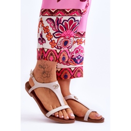 Sandalias Planas Con Adorno S.Barski KV-5541-45 Beige 7