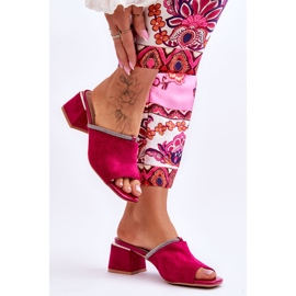 Zapatillas Tacón Ante S.Barski KV-612-2 Fucsia rosado 6