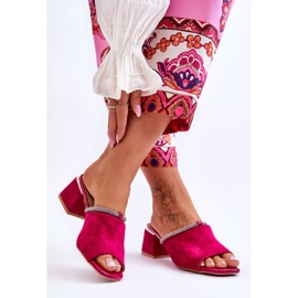 Zapatillas Tacón Ante S.Barski KV-612-2 Fucsia rosado 3