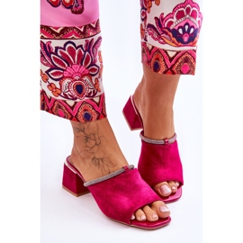 Zapatillas Tacón Ante S.Barski KV-612-2 Fucsia rosado 5