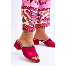 Zapatillas Tacón Ante S.Barski KV-612-2 Fucsia rosado 4
