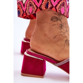 Zapatillas Tacón Ante S.Barski KV-612-2 Fucsia rosado 7