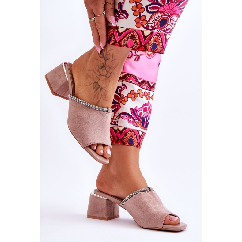 Zapatillas S.Barski Ante Tacón Alto KV-612-2 Beige 2