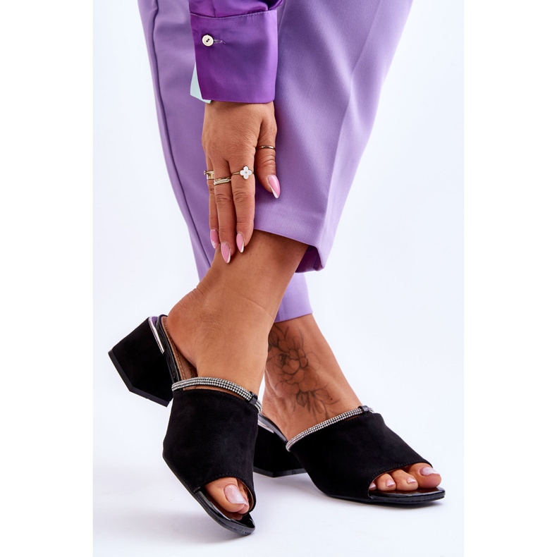 Zapatillas S.Barski Ante Tacón Alto KV-612-2 Negro 2