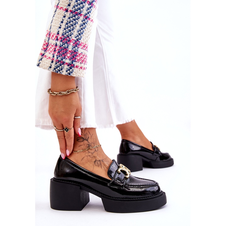 S.Barski Bombas de moda con tacones masivos negros Imani 3