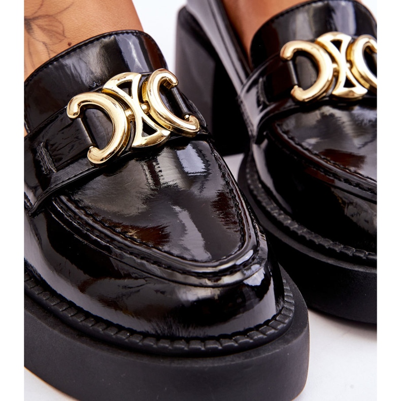 S.Barski Bombas de moda con tacones masivos negros Imani 4