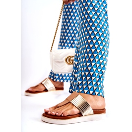 Flip-flops para mujeres en la plataforma beige-din 4