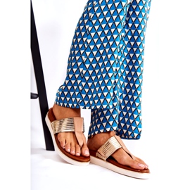 Flip-flops para mujeres en la plataforma beige-din 1