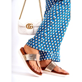 Flip-flops para mujeres en la plataforma beige-din 3
