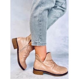 Botas con cara recortada beige ST-22P Beige 7