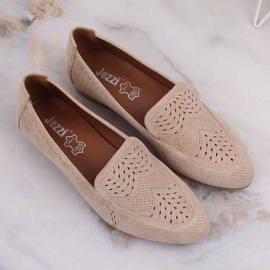 Slip-on mujer ante calado beige Jezzi ASA151-18 7