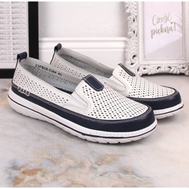 Slip-on mujer cómodos en piel blanco eVento 5364 3
