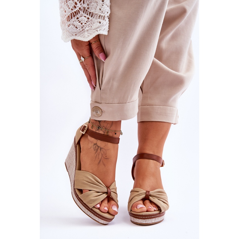 Sandalias Mujer Cuña Daphne Beige 1