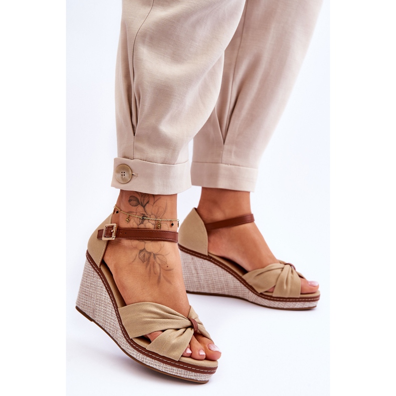 Sandalias Mujer Cuña Daphne Beige 2