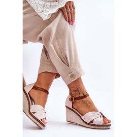 Sandalias Mujer Cuña Beige Claro Daphne 5