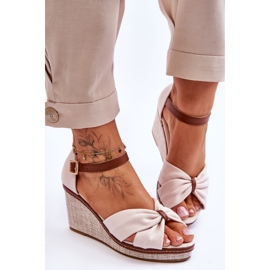 Sandalias Mujer Cuña Beige Claro Daphne 3