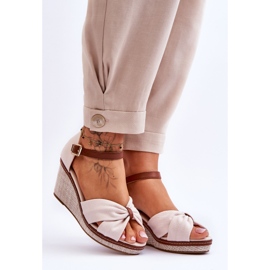 Sandalias Mujer Cuña Beige Claro Daphne 7