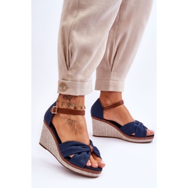 Sandalias Mujer Cuña Azul Marino Daphne 2