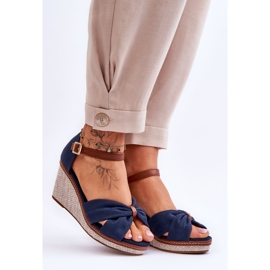 Sandalias Mujer Cuña Azul Marino Daphne 7