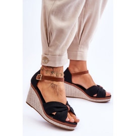 Sandalias Mujer Cuña Daphne Negras negro 2