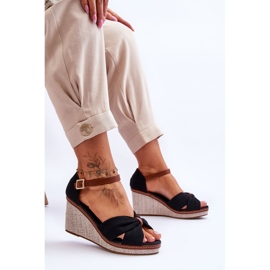 Sandalias Mujer Cuña Daphne Negras negro 7