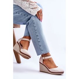 PS1 Sandalias Clásicas Mujer Cuña Beige Malani 6