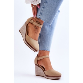 Sandalias Clásicas Mujer Cuña Beige Oscuro Malani 4