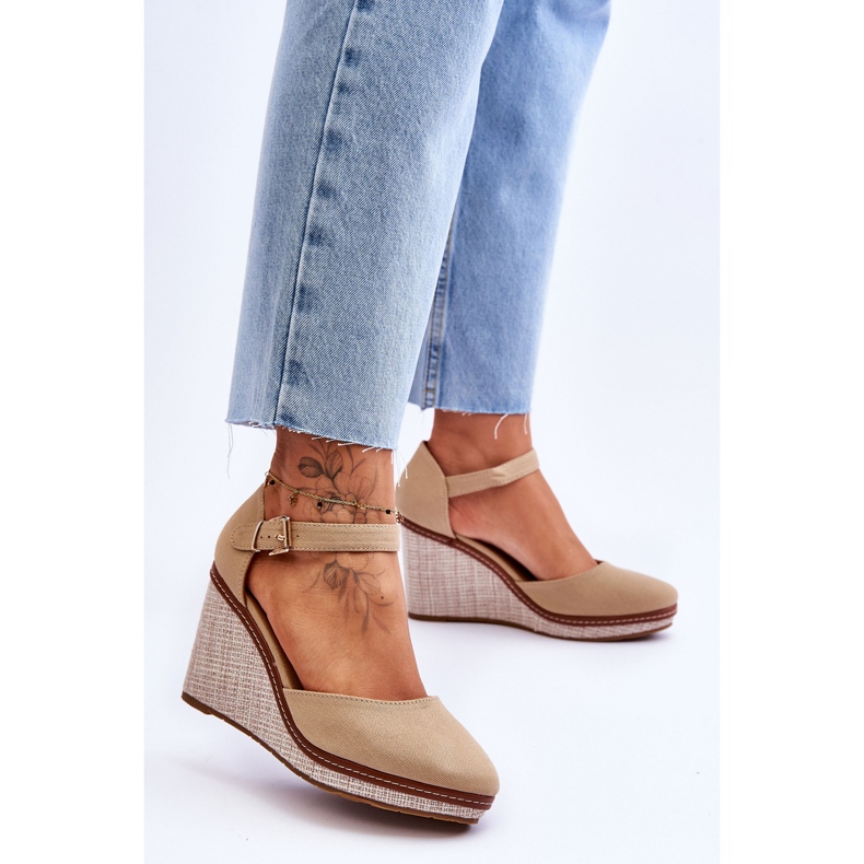 Sandalias Clásicas Mujer Cuña Beige Oscuro Malani 2