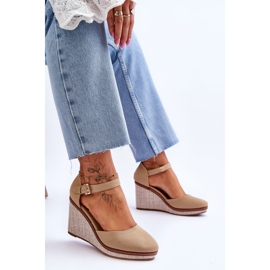 Sandalias Clásicas Mujer Cuña Beige Oscuro Malani 7