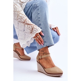 Sandalias Clásicas Mujer Cuña Beige Oscuro Malani 5