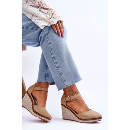 Sandalias Clásicas Mujer Cuña Beige Oscuro Malani 6