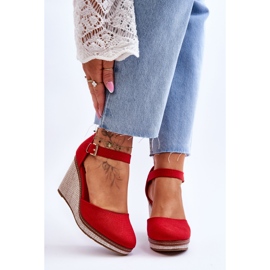 Sandalias Mujer Cuña Clásicas Rojo Malani 1