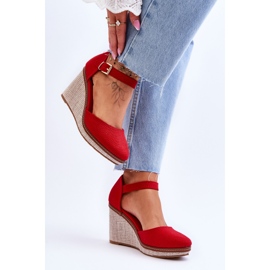 Sandalias Mujer Cuña Clásicas Rojo Malani 4