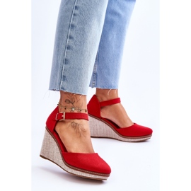 Sandalias Mujer Cuña Clásicas Rojo Malani 2