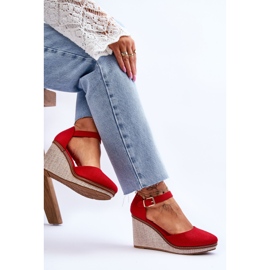Sandalias Mujer Cuña Clásicas Rojo Malani 6