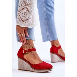 Sandalias Mujer Cuña Clásicas Rojo Malani 5