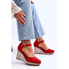Sandalias Mujer Cuña Clásicas Rojo Malani 7
