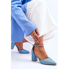 Bombas mágicas azules brillantes elegantes con diamantes de imitación 3