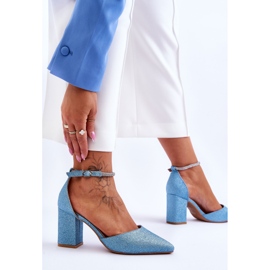 Bombas mágicas azules brillantes elegantes con diamantes de imitación 7