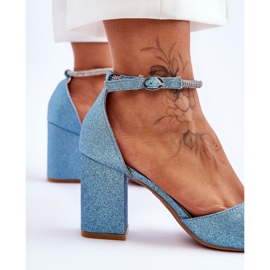 Bombas mágicas azules brillantes elegantes con diamantes de imitación 2