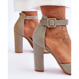Zapatos De Tacón Alto Brillantes Oro True Love dorado 5