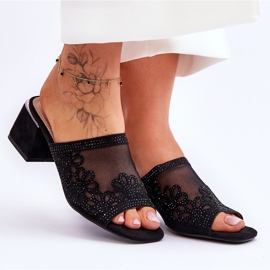 Zapatillas Tacón Malla S.Barski KV-612-1 Negro 7