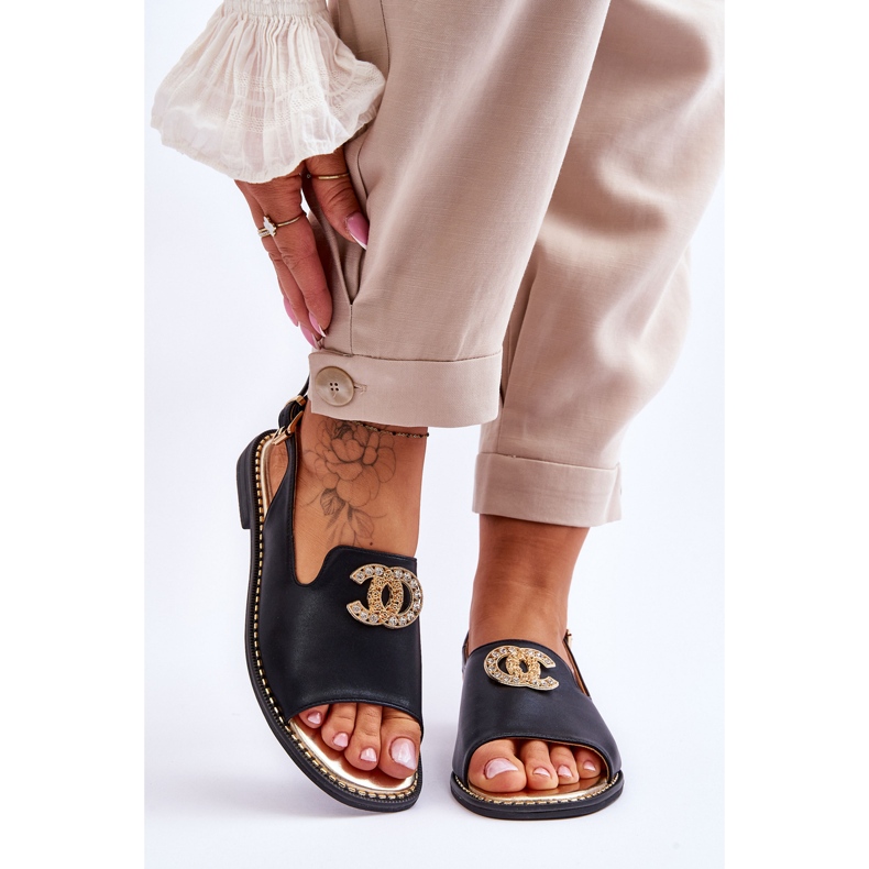 Sandalias Mujer Con Adorno S.Barski KV-2775-49 Negro 1 Sandalias Mujer Con Adorno S.Barski KV-2775-49 Negro 1