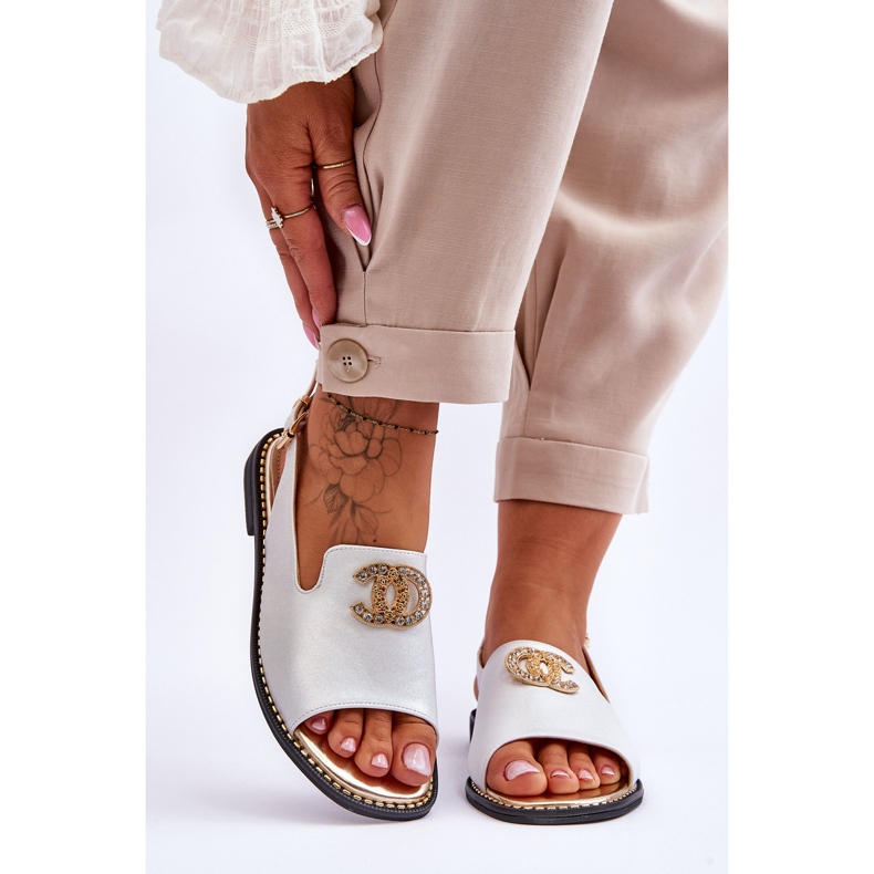 Sandalias Mujer Con Adorno S.Barski KV-2775-49 Plata 1
