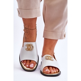 Sandalias Mujer Con Adorno S.Barski KV-2775-49 Plata 4