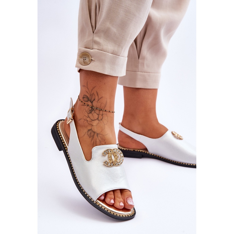 Sandalias Mujer Con Adorno S.Barski KV-2775-49 Plata 2