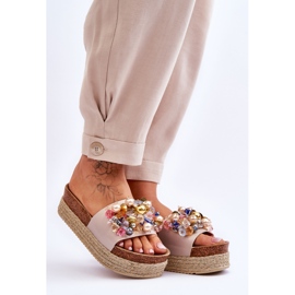 Pantuflas Mujer Plataforma S.Barski KV-578-1 Nude beige 6